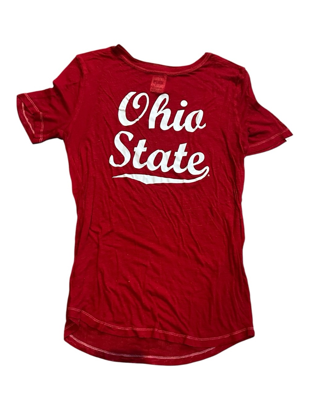 PINK Victoria’s Secret Ohio State Sheer Red Tee XS